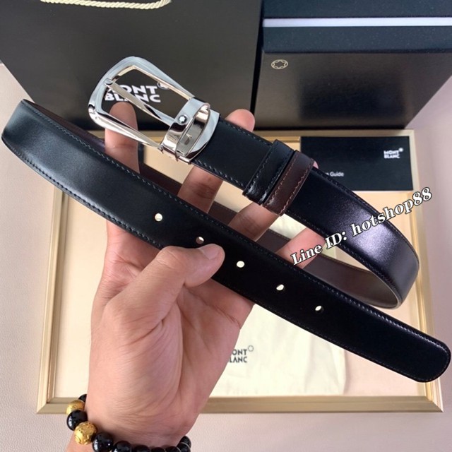 萬寶龍男士皮帶 MONTBLANC商務雙面用腰帶  jjp2243